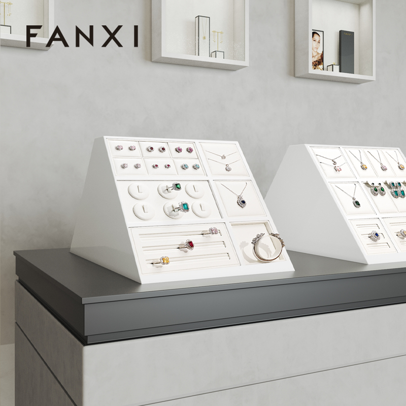 FANXI new design SM208 Trapezoid double-sided jewelry display with multifunction for showcase