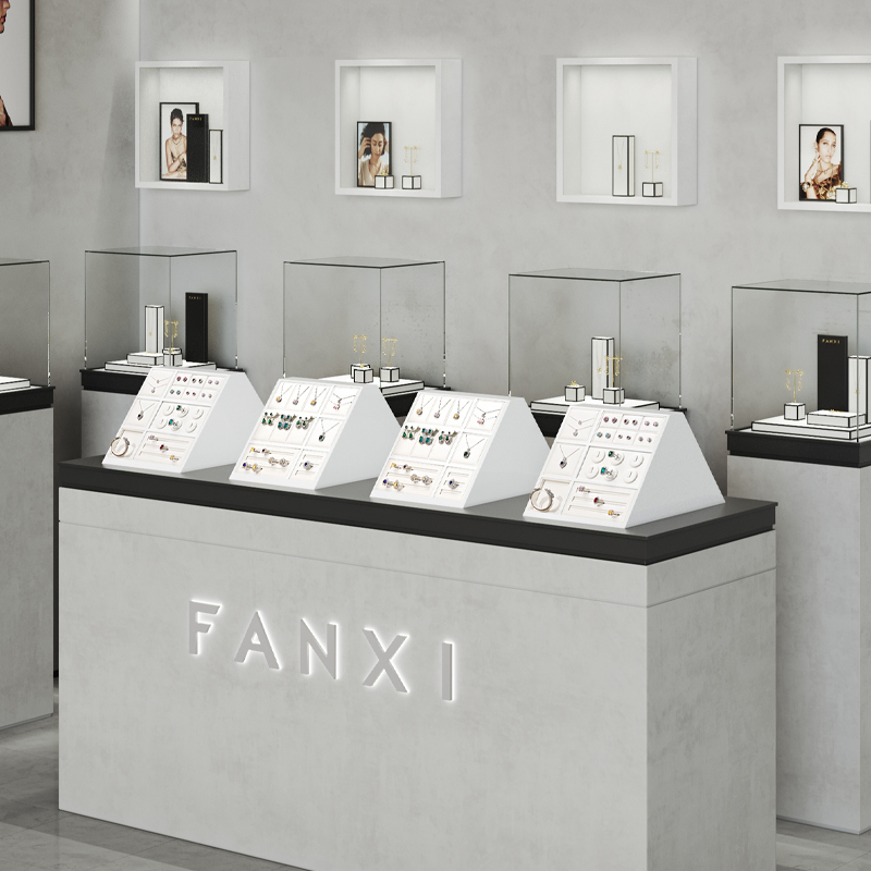 FANXI new design SM208 Trapezoid double-sided jewelry display with multifunction for showcase