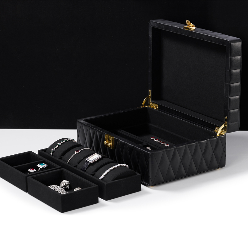 Original design X051 luxury two layers pu leather jewelry storage case