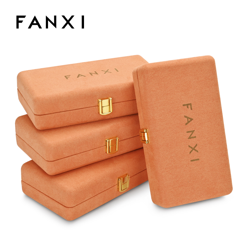 FANXI X046 orange color pu leather jewelry case for jewelry set