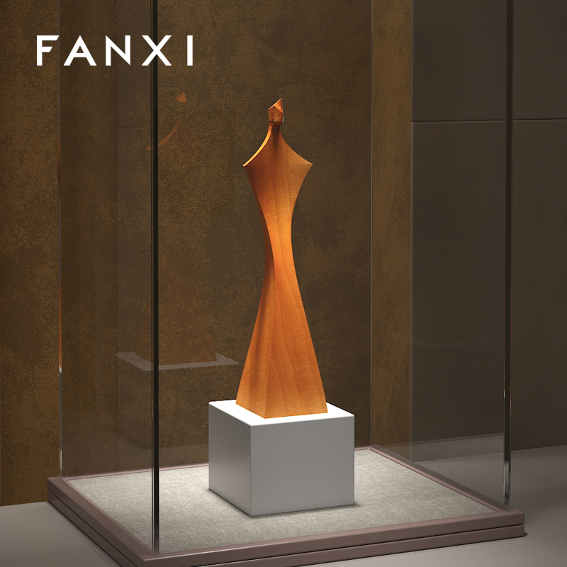 FANXI SM222 Vertical Necklace Jewelry Display Wood Custom Model Jewelry Display Wood Necklace Display Stand