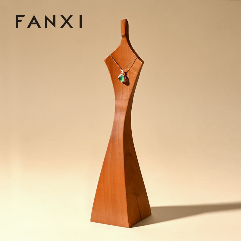 FANXI SM222 Vertical Necklace Jewelry Display Wood Custom Model Jewelry Display Wood Necklace Display Stand