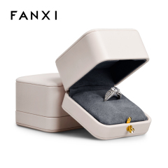 FANXI Customized Luxury Pu Leather Jewelry Box For Ring Pendant Package Jewelry Box With Custom Logo