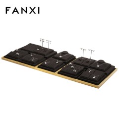 FANXI Jewelry Display Set For Bracelet Necklace Ring Exhibitor Organizer Holder Custom Leather Jewelry Display