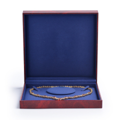 FANXI Retro Luxury Red Necklace Box High Quailty Leatherette Paper Jewelry Box With Custom Logo