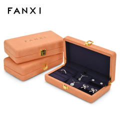 FANXI Custom Microfiber Travel Jewelry Cases For Ring Earring Pandent Display High End Luxury Storage Case