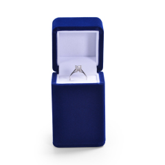 FANXI Luxury Deep Blue Velvet High Ring Box Jewelry Packaging Earrings Bangle Ring Gift Boxes Jewelry Package