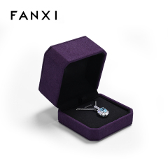 Fanxi Hot Sale Mysterious Purple Octagonal Custom Jewelry Packaging Box For Pendant Jewelry Gift Package Box With Customized Logo