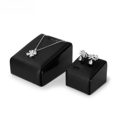 Fanxi Wholesale Jewelry Display Solid Wood Jewelry Display Sets Leather Jewelry Display Stand For Ring Earring Pendant Bangle