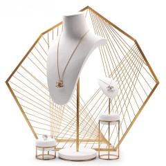 Fanxi Factory Jewelry Metal Rack Display Set Handmade Jewelry Mannequin Jewelry Display Stand For Necklace Earring Ring Display