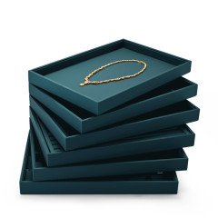 Fanxi Luxury PU Leather Jewelry Display Tray for Ring Pedant Bangle Necklace