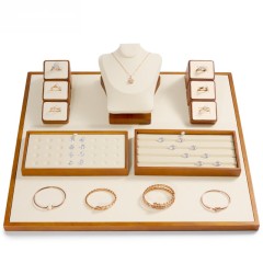 FANXI Factory New Jewellery Display Sets Solid Wood Ring Earrings Necklace Holder Jewellery Window Display