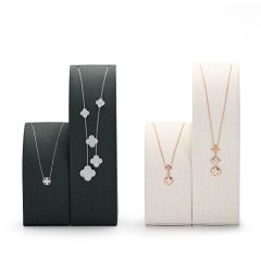Fanxi Factory Sample Custom Logo Wholesale Pu Laether Display Set Stand Holder Classic Necklace Jewelry Exhibitors