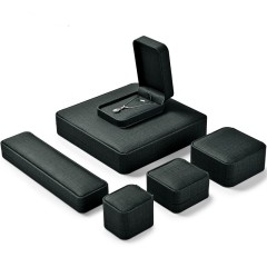 Fanxi Wholesale Customized Logo New Dark Grey Pu Leather Gift Jewelry Box Ring Earrings Bracelet Necklace Jewellery Box Package