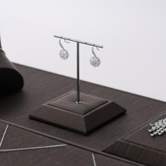 FANXI Newest Custom luxury jewelry Display plates with black pu leather for ring necklace Jewelry Window Display Sets