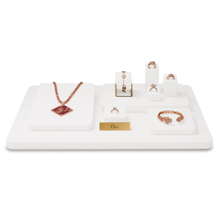 New Arrival Elegant White Jewelry Display Set Necklace Ring Bracelet Holder Exhibition Custom Freedom to Match Set