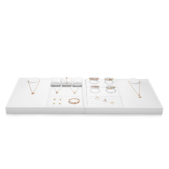 FANXI New Model Jewelry Display Sets With White PU Leather For Ring Earring Window Display Sets