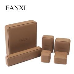 Fanxi Brown Jewelry Flannel Packaging Sets Big Gift Pearl Choker Storage Boxes Large Size Gift Boxes for Jewelry
