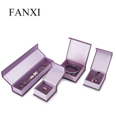 Fanxi Exquisite Purple Velvet Cardboard Jewelry box Jewelry Display Box Jewelry Storage box