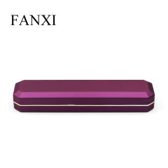 Fanxi Manufacturer Octagonal Shape Jewelry Box Luxury LED Light Jewelry Box Custom Logo Purple Jewelry Packaging Box For Pendant
