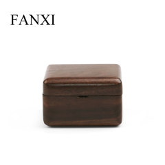 FANXI Custom Logo Small Walnut Jewellery Display Tray For Ring Wood Jewelry Case Jewelry box
