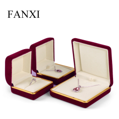 Fanxi Packaging Jewelry Gift Red Jewelry Boxes For Pendants Necklace And Luxury Velvet Set Box Jewelry Box