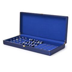 Factory Good Quality Wholesale for Rings Pendants Earings Teal Bule PU leather Microfiber Display Case