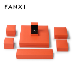 Fanxi Cost Effective Luxury Box Orange Jewelry Packaging Necklace Bracelet Paper Ring Box