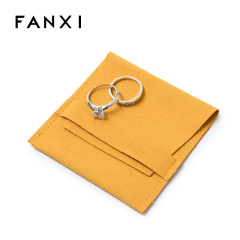 FANXI New Arrival Luxury Microfiber Customer Logo Cover for Makeup Ring Earring Pendant Package Jewelry Pouch