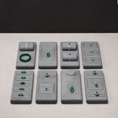 Fanxi Dark Grey High Quality Cheaper Delicate MDF Microfiber Earrings Necklace Jewelry Display Sets