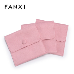 Pink Suede Jewelry Pouch High End Custom logo Jewelry Gift Bag Pouch with logo