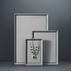 P081 Jewelry Tray Gray Leather Microfiber Jewelry Shop Displays Trays Leather Jewelry Display showcase Tray