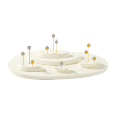 TT551 Jewelry Display Set Ring Holder Jewelry Stand Microfiber Metal Luxury Display Set