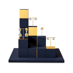 TT583-585 Jewelry Display Set Metal Velvet Ring Earring Display Stand Luxury Display Set