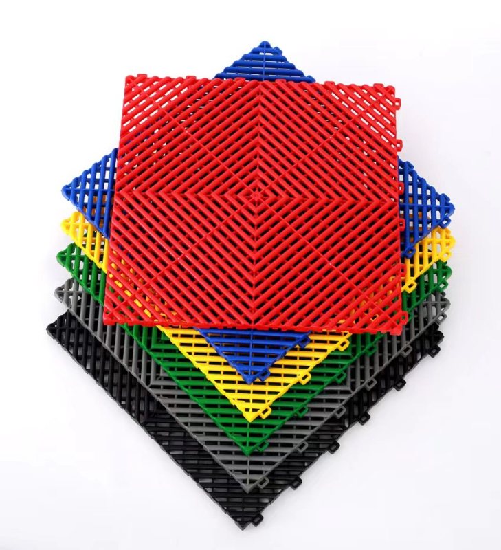 Custom logo heavy duty rubber floor tiles for workshops garage modular flooring
