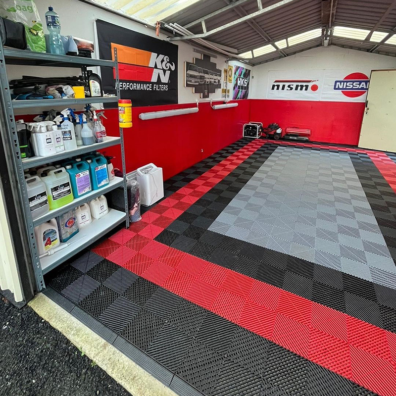 Free Design Customization Garage Floor Tiles Rigid Ribbed Waterproof Car Wash Floor