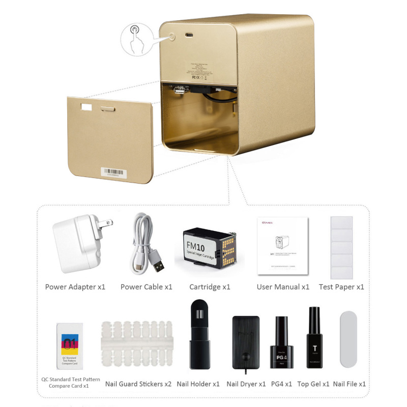 O2nails Intelligent Portable Nail Printer H1 Aluminium Alloy Nail Art Machine for Home-Use