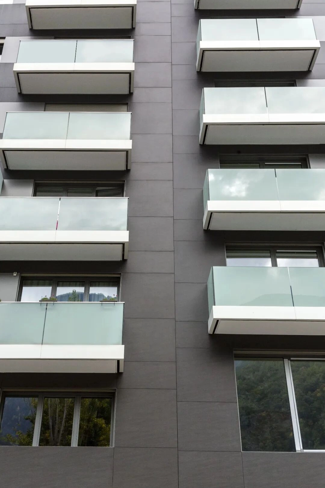 Exterior wall facade detail of modern residential building