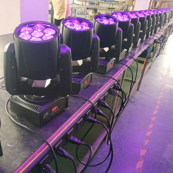 7x12w  rgbw 4in1 led zoom wash moving head lights