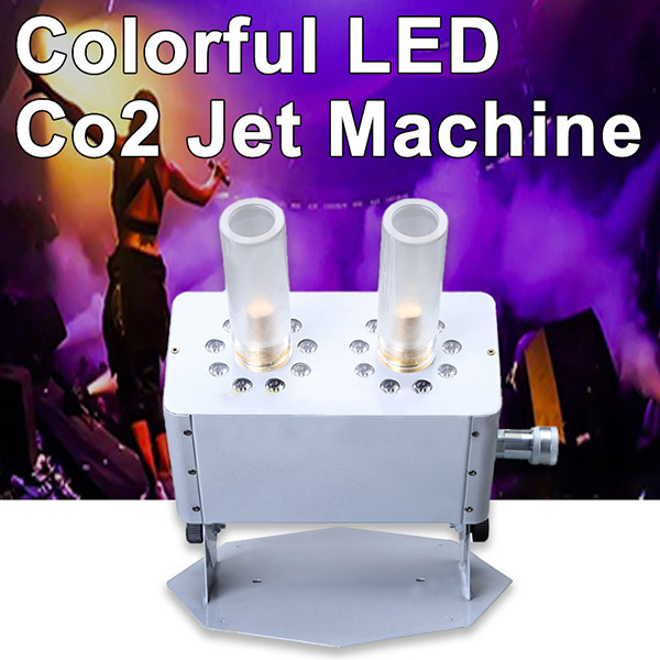 Stage Special Effect Doube Tube LED Co2 Jet Cannon RGB 3in 1 LED Lamp Dmx Co2 Jet Machine White Body For Stage Wedding