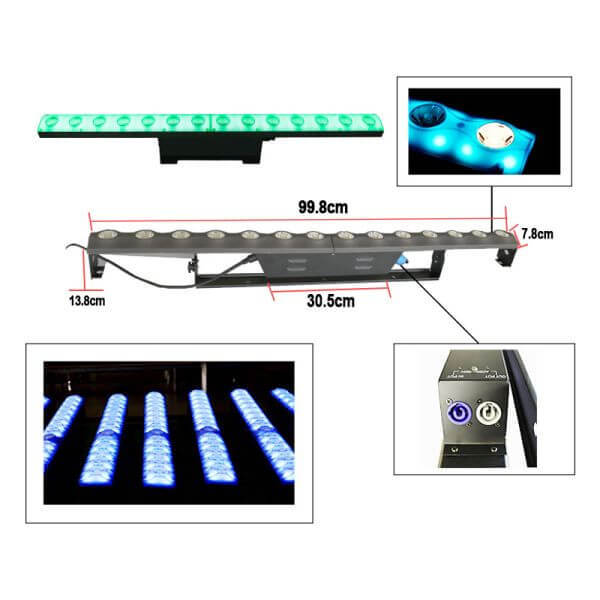 Igracelite chameleon 14 leds pixel wall washer