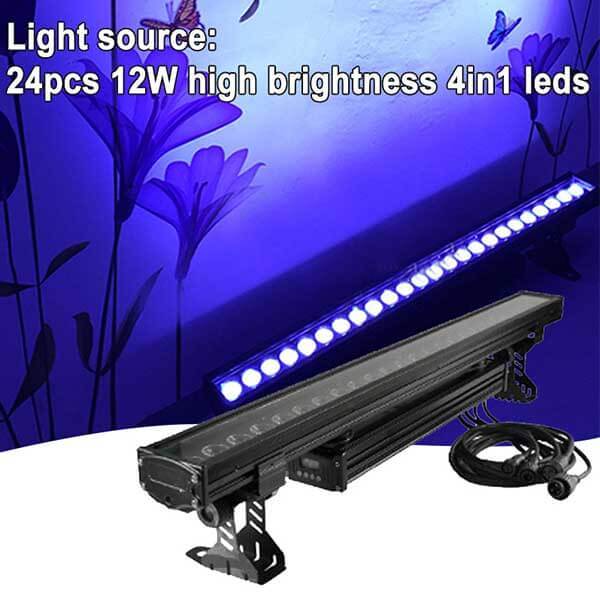 24*12W rgbw LED DMX bar IP65 waterproof light