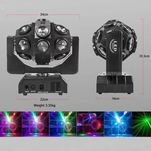 Free Shipping laser light with 18X12W RGBW 4in1 stepless rotating beam led moving head