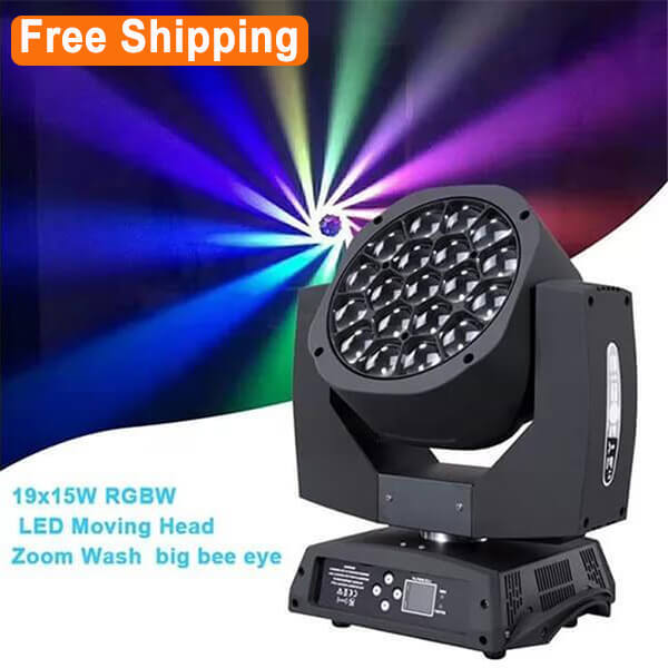 Free Shipping 19x15w big bee eye zoom wash led moving head light