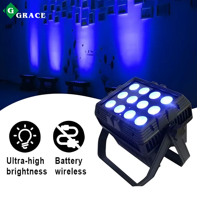 12*18W 6in1 IP65 waterproof outdoor wireless battery operated par light