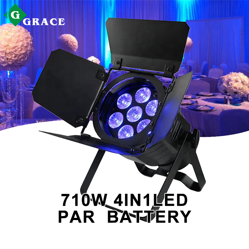 7*10w RGBW 4in1led par can wireless dmx controller led battery