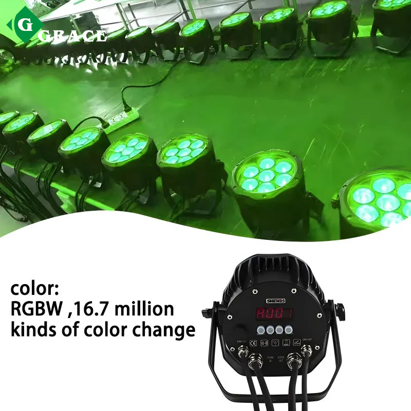 7*12w RGBW Karaoke Lighting IP65 Waterproof Led Outdoor Mini Par Cans