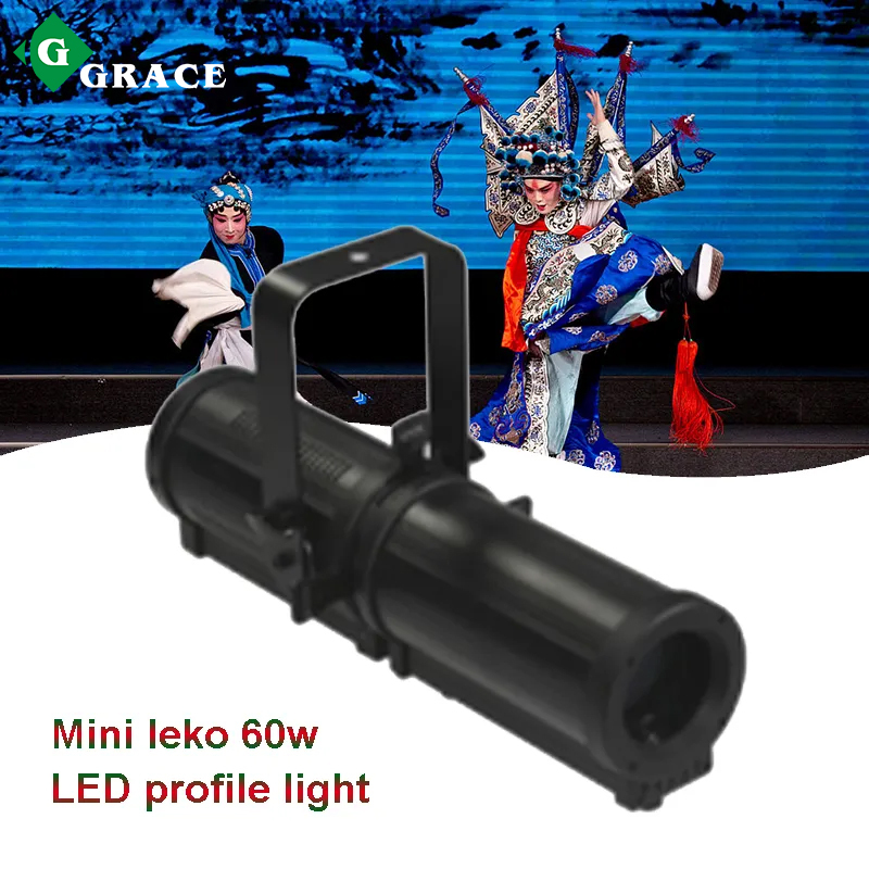 mini leko 60w rgbw 4in1 zoom 9-25 degree ellipsoidal led profile light