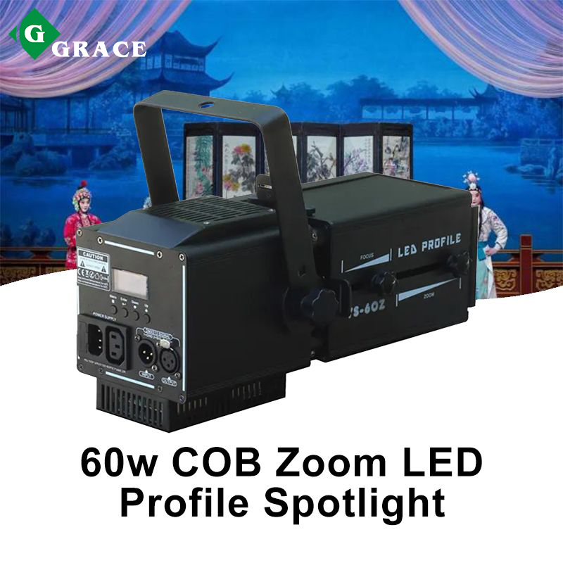 60w COB Theater  Manual Zoom  LED Profile Spotlight