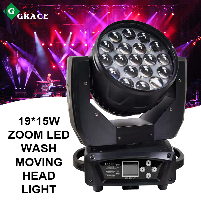 19*15W zoom aura led wash moving head light